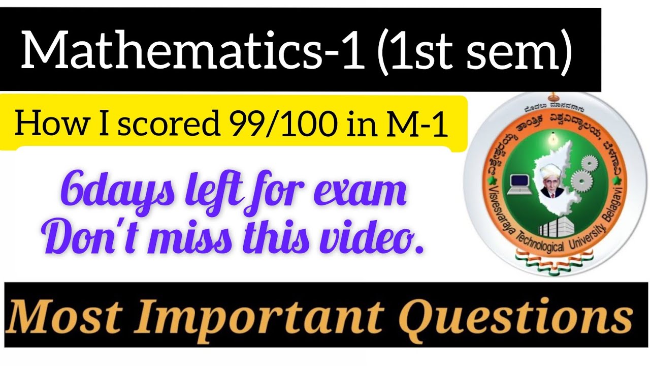 Mathematics-01 [18MAT11] Important Questions by out of out student