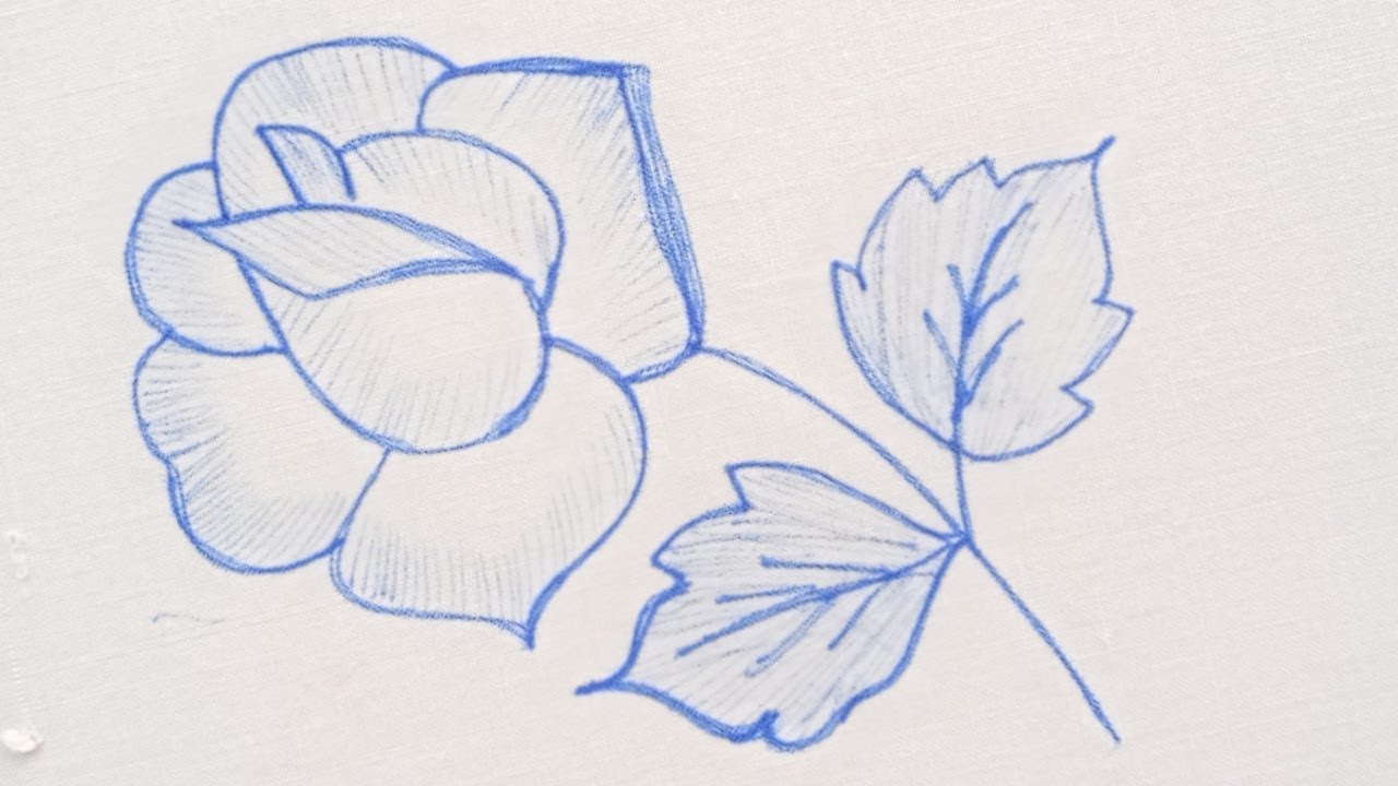 Hand embroidery, Beautiful Rose flower design tutorial , puntadas de bordado a mano de flor rosa