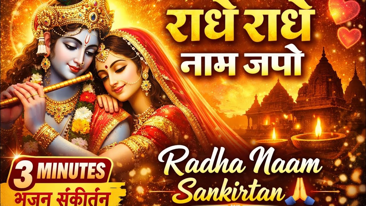 Radha Radha Naam Sankirtan 🙏 | राधा नाम जपो मन से | Beautiful Radha Bhajan |3 Min Bhakti radharadha