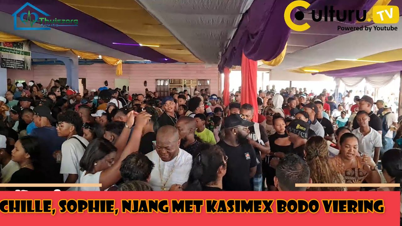 Suriname: Chille, sophie en njang bij afsluiting met Kasimex Band Bodo viering.
