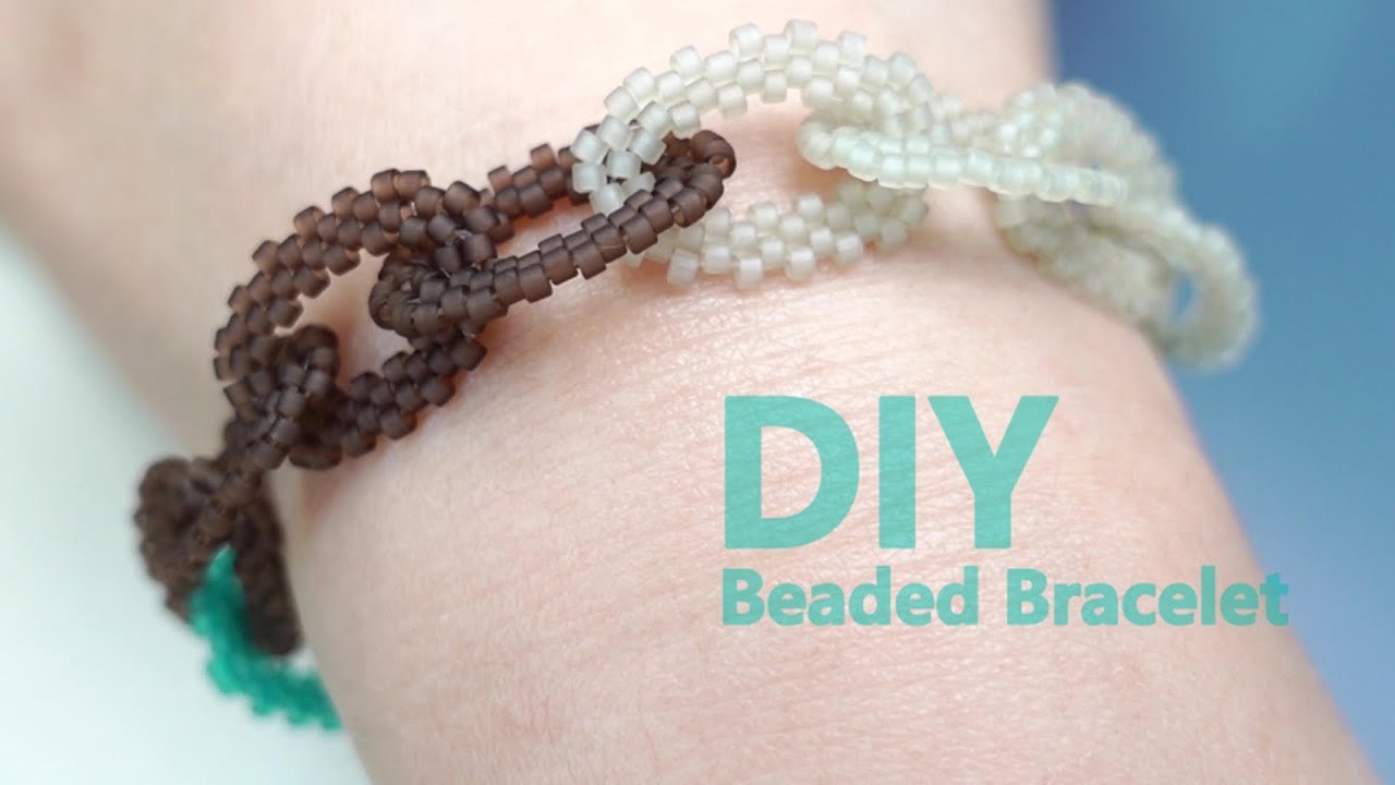 【DIY】Beaded Chain Link Bracelet TutorialビーズステッチDIYデリカビーズで編んだチェーンブレスレットの作り方⛓串珠手作DIY古董珠制作链环手链