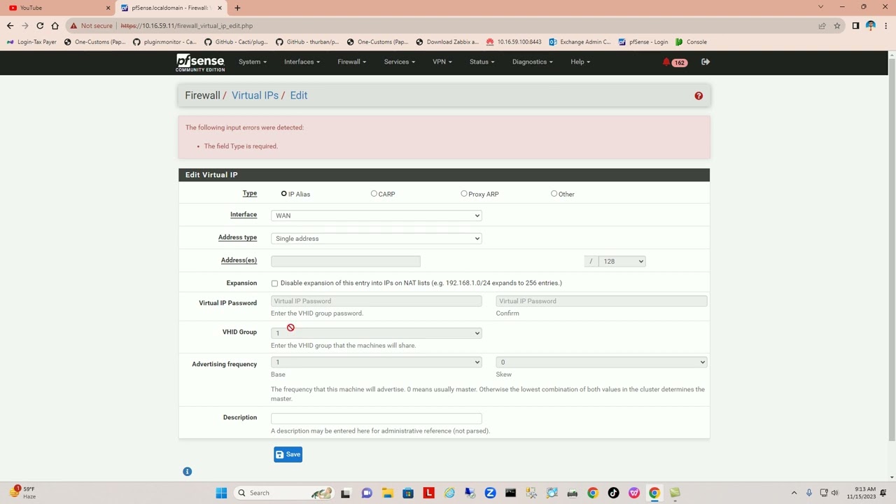 Virtual Ip in Pfsense Firewall