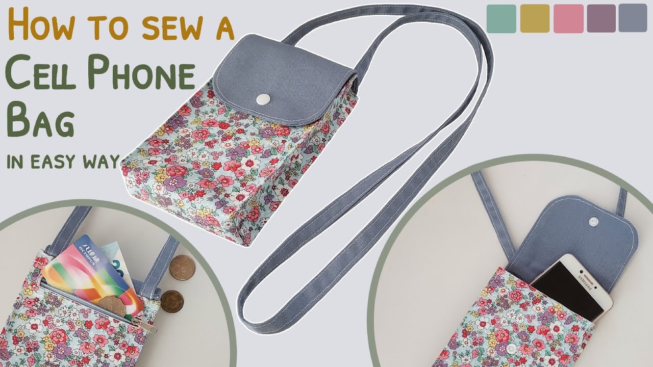 How to sew a cell phone bag in  easy way | diy smartphone pouch | easy cell phone pouch making
