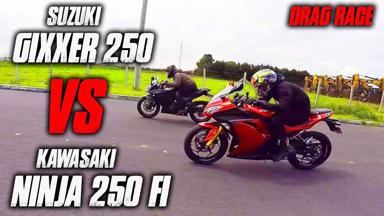Gixxer 250 vs Ninja 250FI Batalla a Muerte Drag Race
