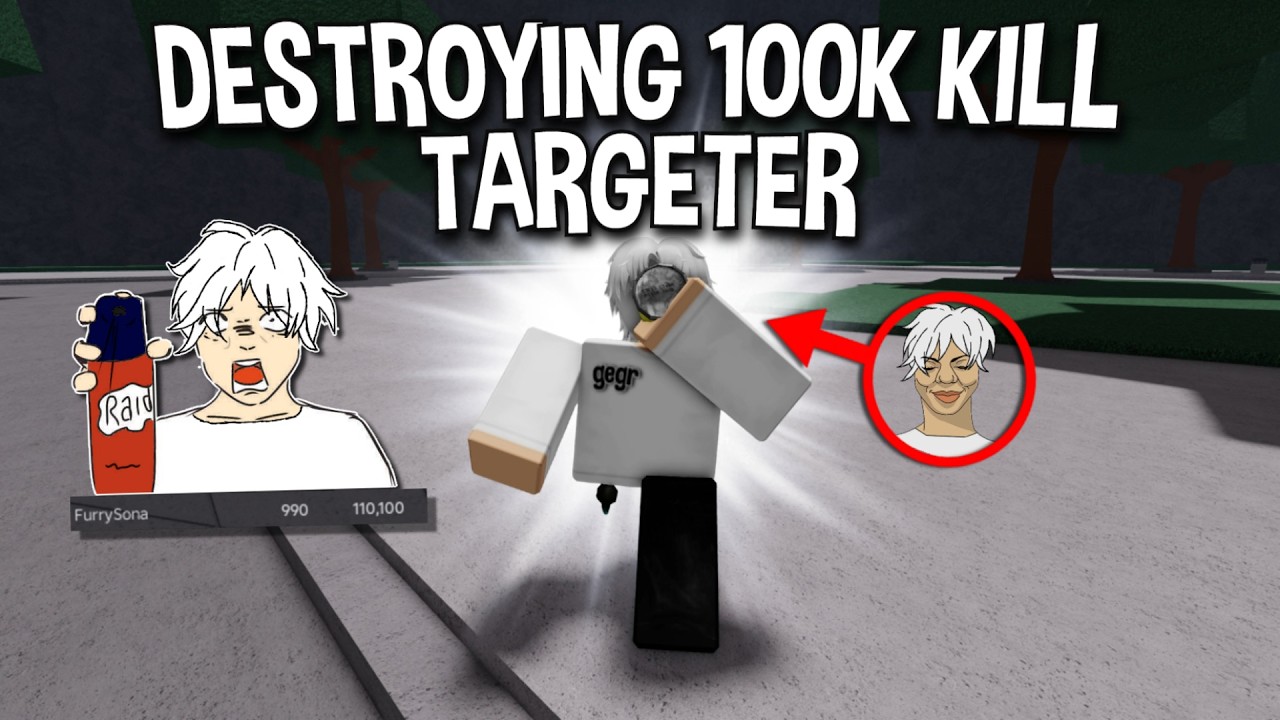 DESTROYING 100K KILL TOXIC TARGETER in The Strongest Battlegrounds 😂