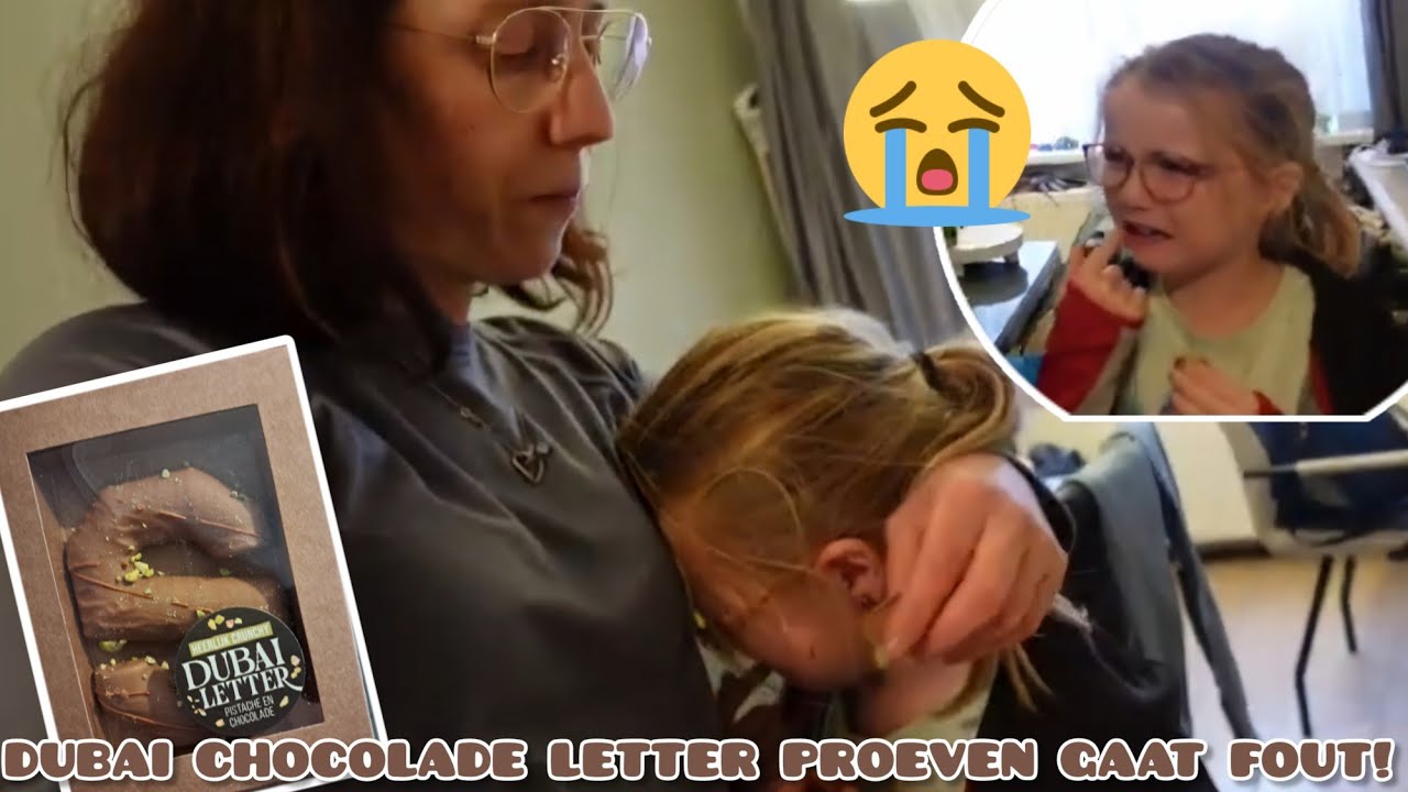 WIJ PROEVEN DE DUBAI CHOCOLADE LETTER VAN DE LIDL 😍 DIT GAAT FOUT! 😭 / DE FAMILIE SNIJDERS VLOG #589
