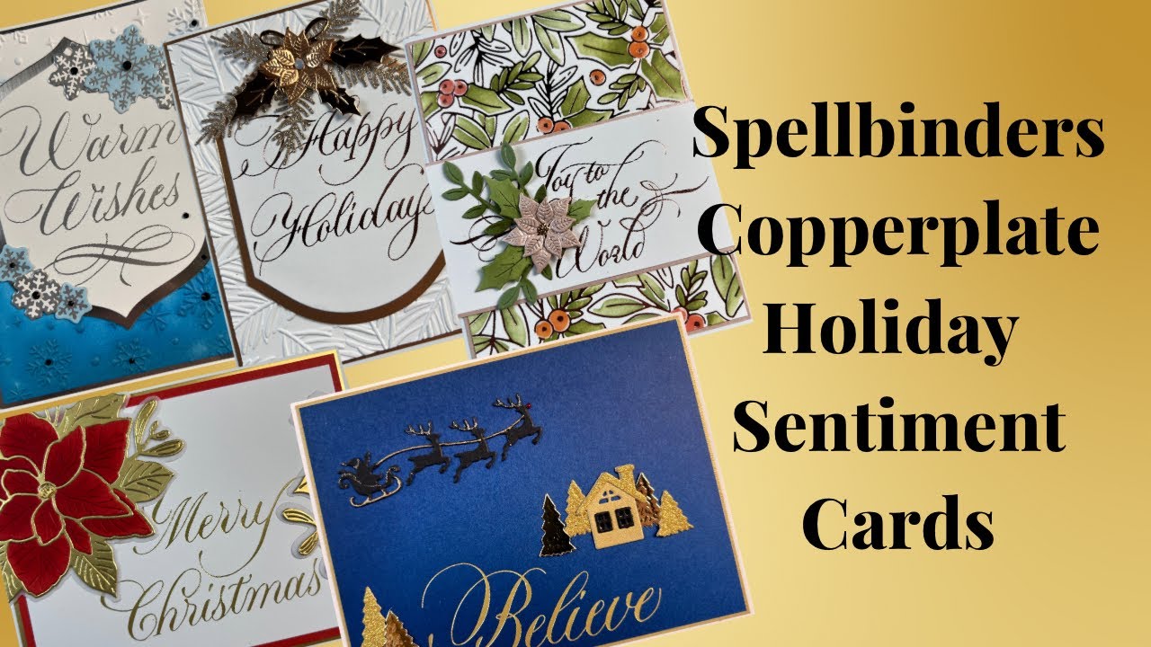 Spellbinders Copperplate Holiday Sentiments Cards