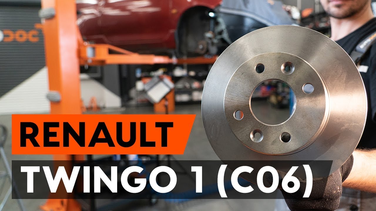 Como substituir discos de travão dianteiros no RENAULT TWINGO 1 (C06) [TUTORIAL AUTODOC]