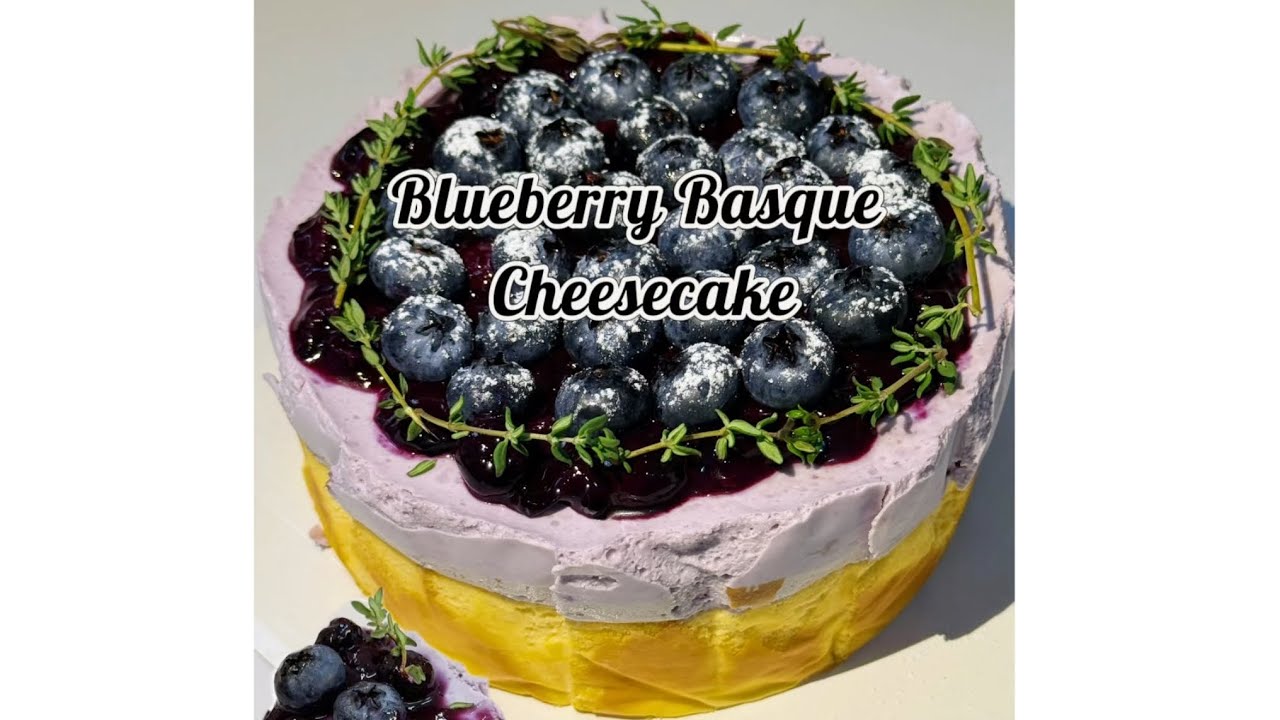 🫐🍰Blueberry Mousse Basque Cheesecake