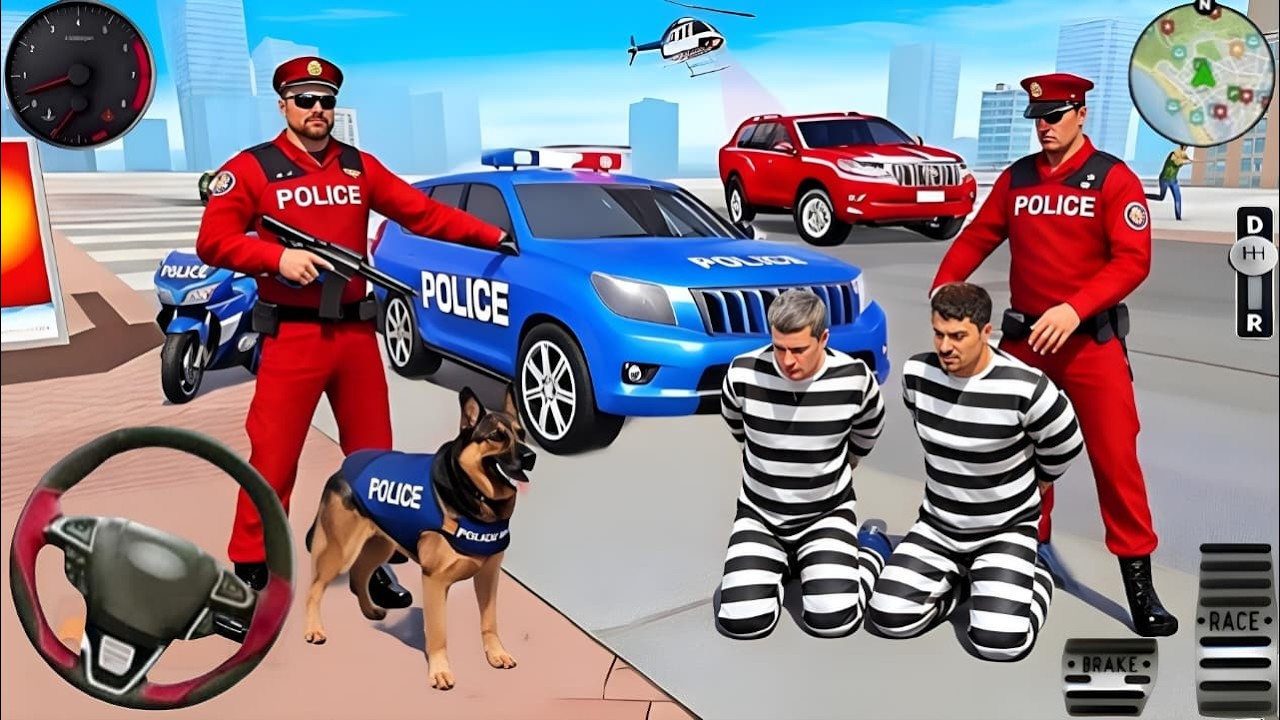 Симулятор погони на полицейских машинах 3D - Реалистичные полицейские машины, симулятор вождения ...