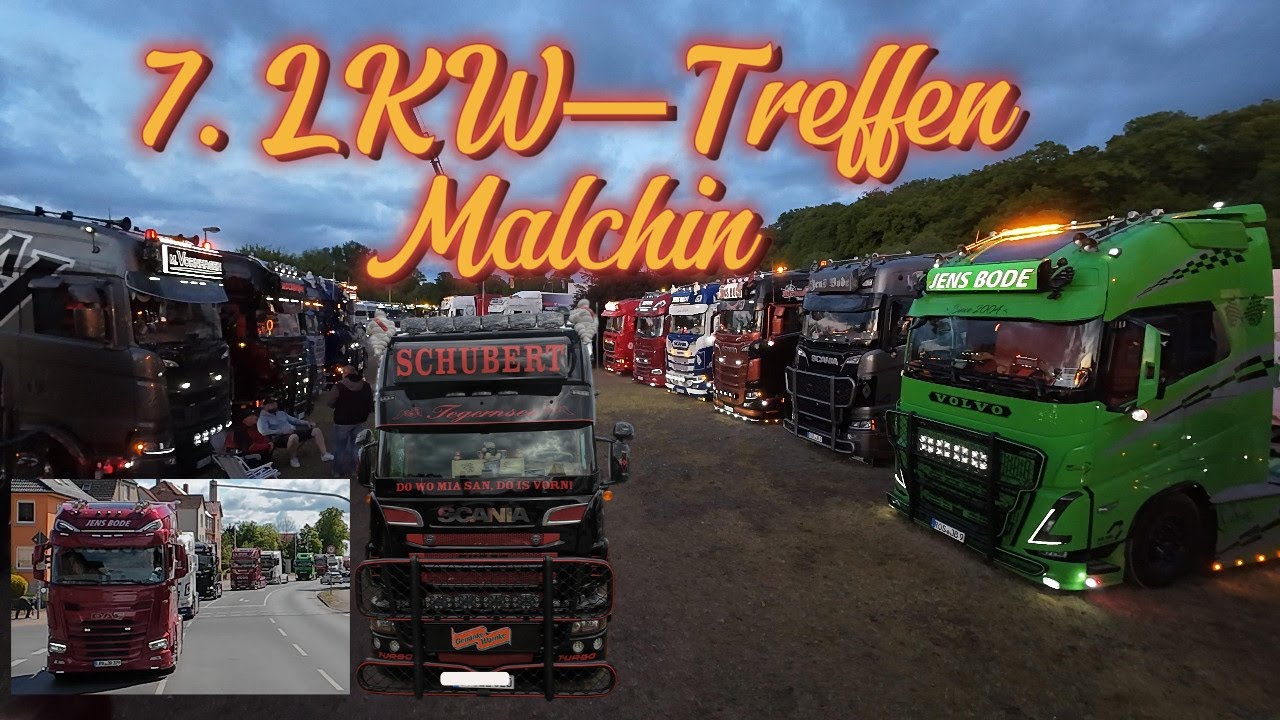 7. Mecklenburger LKW Treffen Malchin. Anfahrt, Ausfahrt und Lichter meile..#daf #scania #volvotrucks
