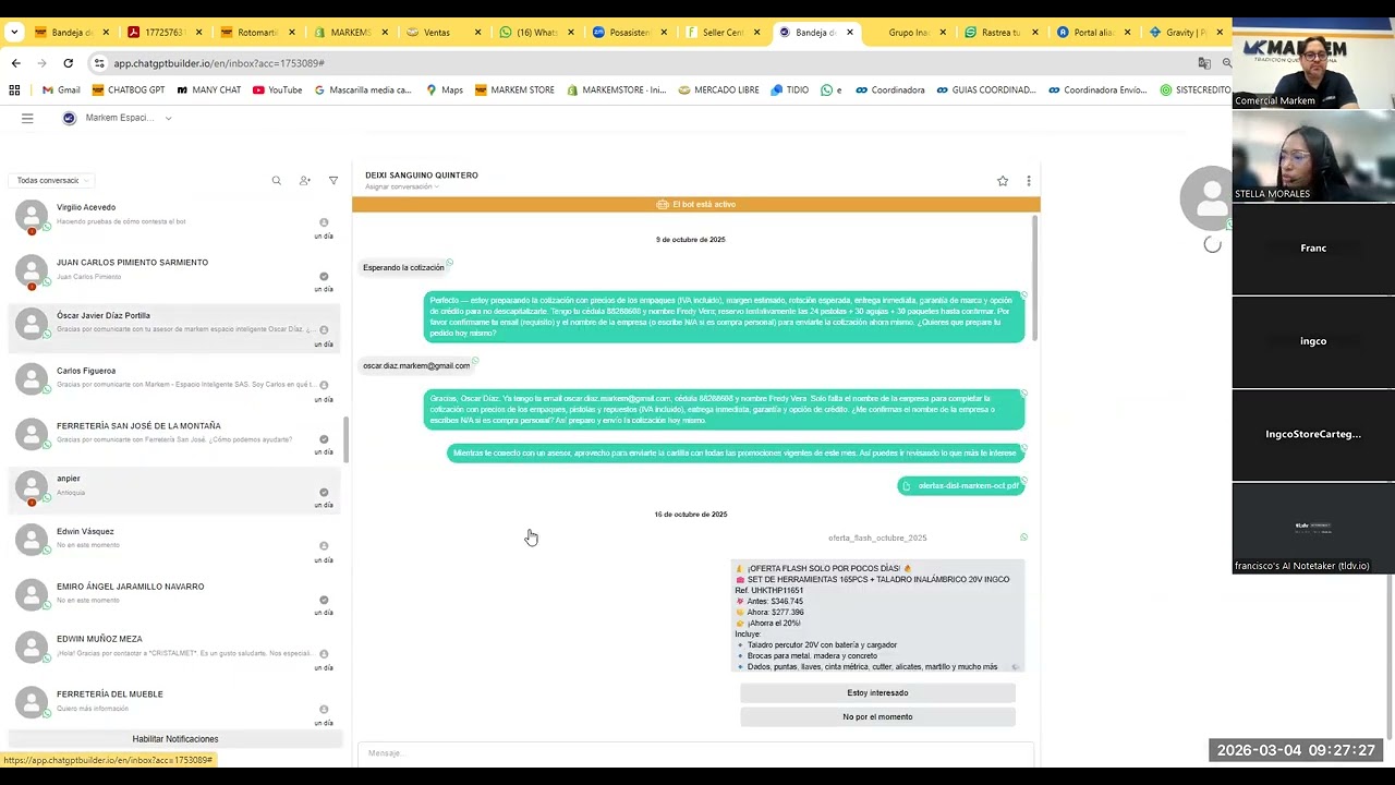 Difusion de mensajes para clientes Tiendas