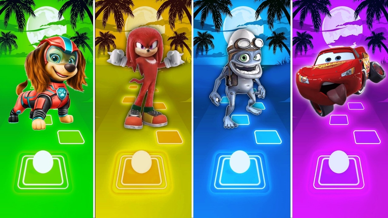 Paw Patrol Chase 🆚 Knuckles 🆚 Crazy frog 🆚 McQueen in Tiles Hop EDM Rush🎶
