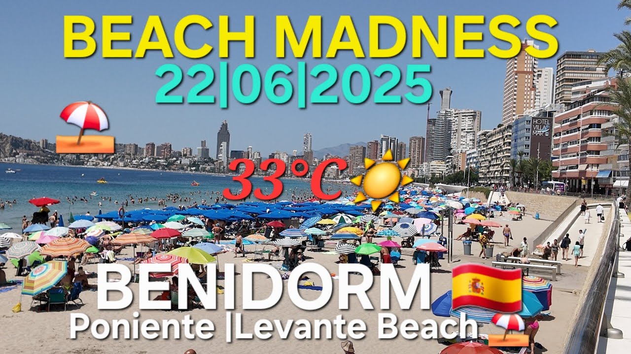 55 MINUTES WALK OF BENIDORM 🇪🇸 BEACHES ⛱️ PONIENTE TO LEVANTE BEACH -JUNE 2025 |4K-HDR  #beach #uk