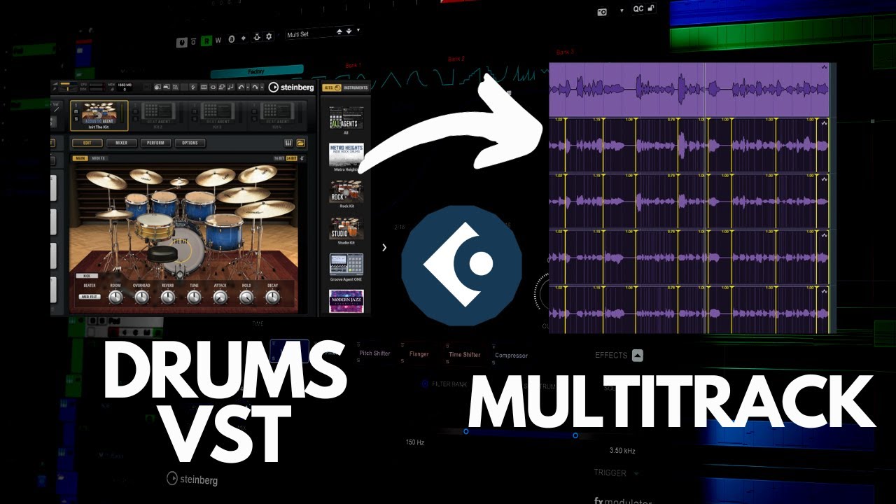 Como convertir una Batería Midi a Audio Multipista en CUBASE pro 12