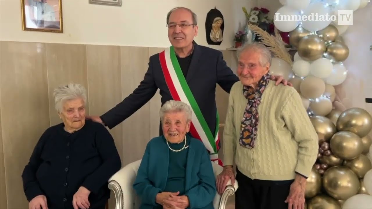 SANT'AGATA DI PUGLIA NEL GUINNESS DELLA LONGEVITÀ. FESTEGGIANO TRE CENTENARIE