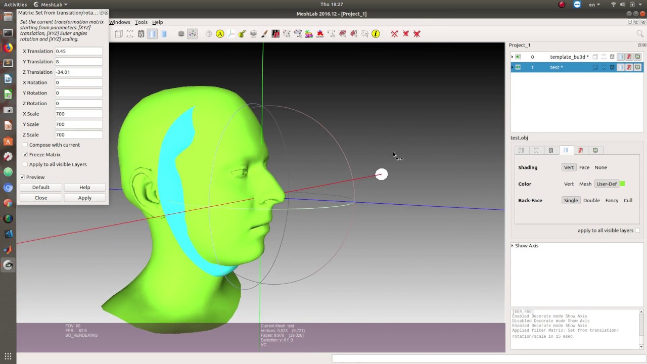 MeshLab: Aligning 3D meshes on MeshLab