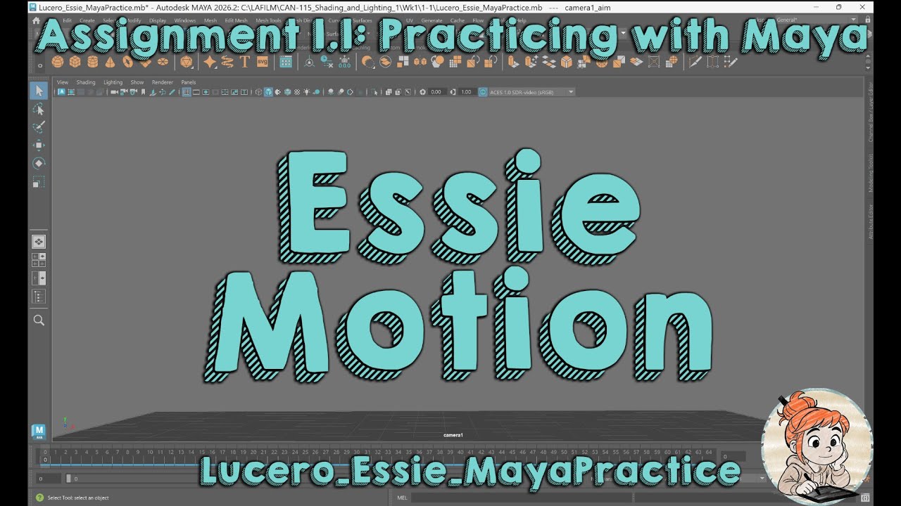 🎬 Assignment 1.1 &ndash; Week 1: Maya UI Navigation & Tool Demo | CAN 115-O