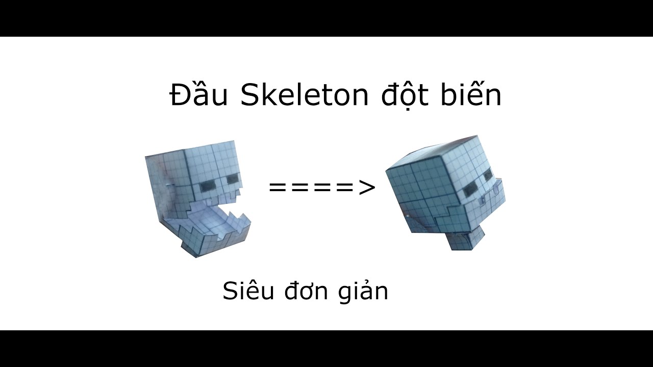 Minecraft Papercraft #14: Cách Làm Skeleton Đột Biến (Mutant Skeleton)| Phần 1( Đầu và Cổ )!!!