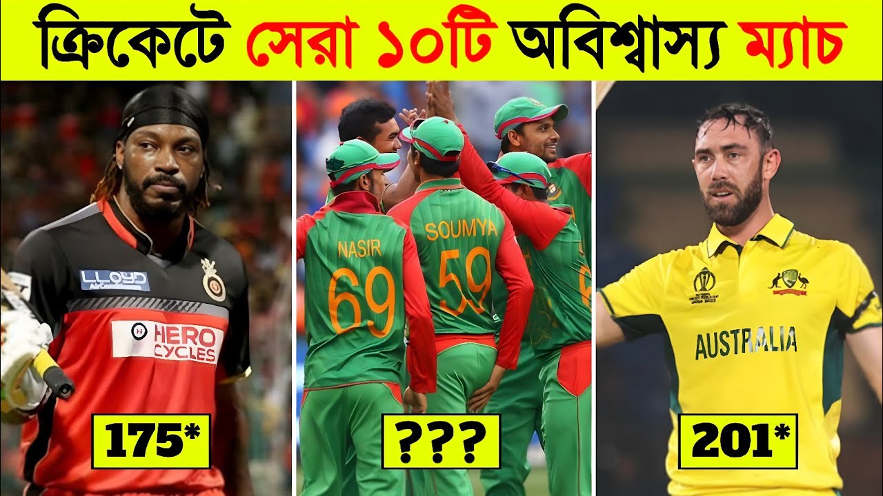 Top 10 Greatest Matches In Cricket History (Part-1)