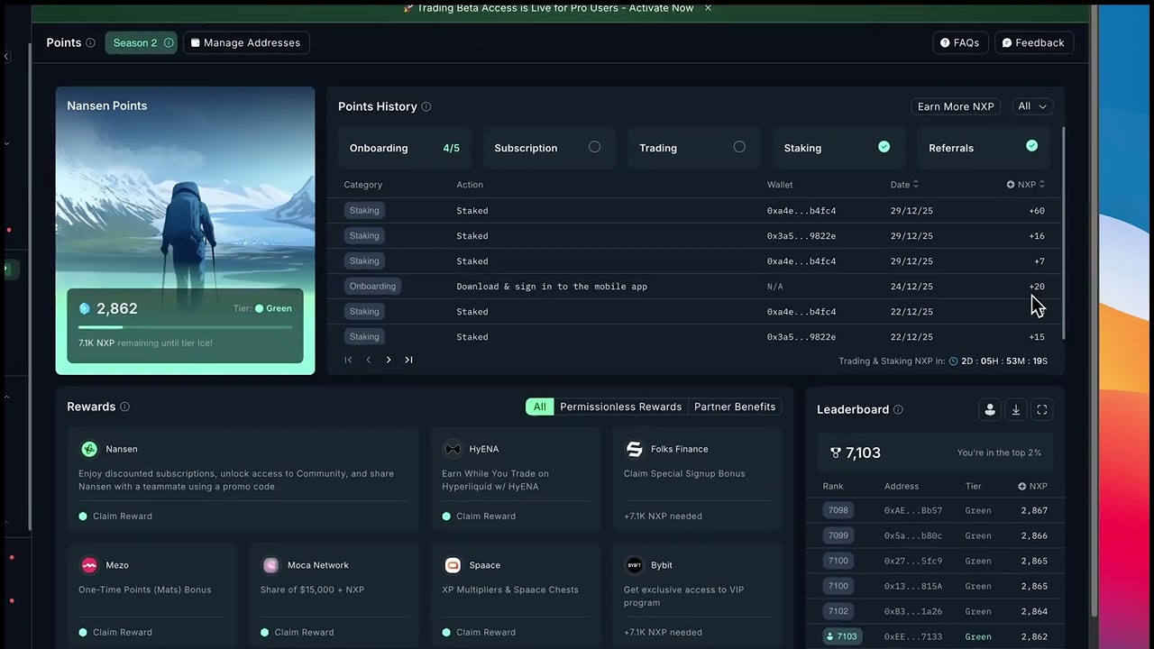 Nansen AI Airdrop - Earn NXP Points Without A Pro Account