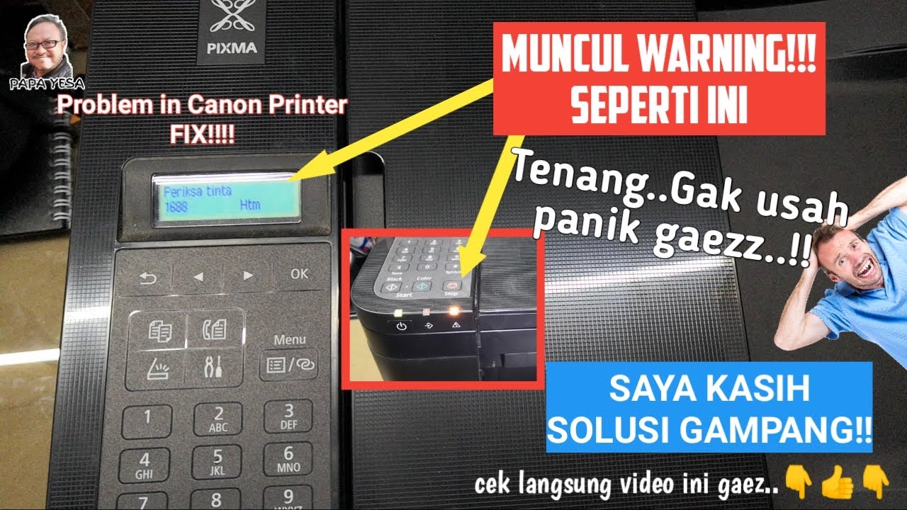 Mudah!!, Cara Cepat Mengatasi Error Support Code 1688 / 1686 di Printer Canon TR4570S, Canon MX497