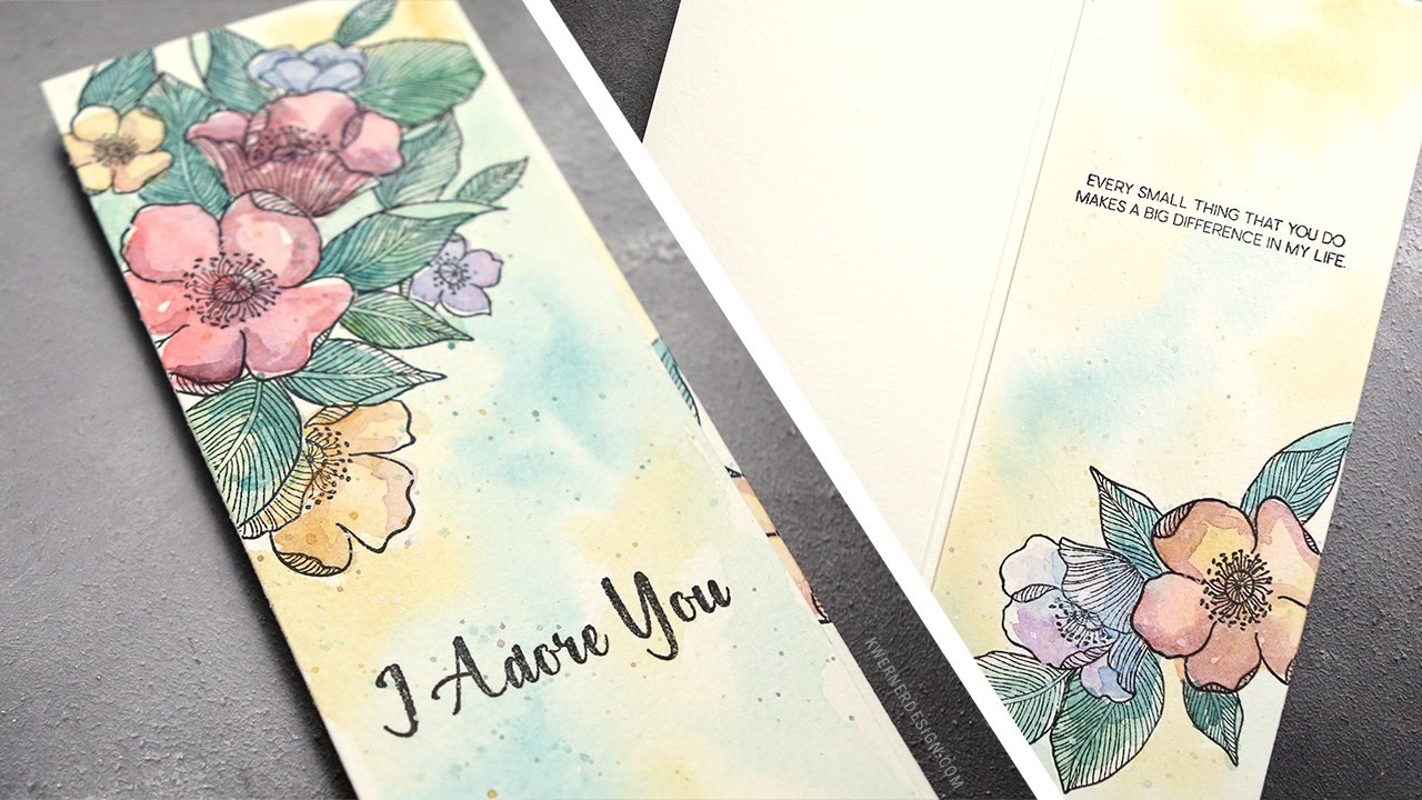 Tri-Panel Card with Masked Stamping & Watercolor