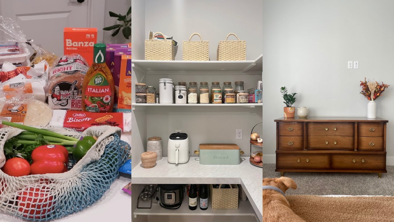 shopping for the new house, first grocery haul for two, + organizing my pantry! | MOVING VLOG #6