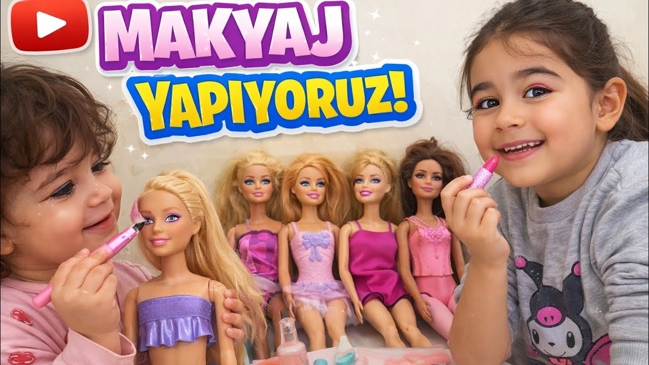 🐻🦄🦕🐓🦆Barbie oyuncaklarla evcilik. Kuaförcülük oyunu. Makyaj-saç bölümü. Eğlenceli çocuk oyunları 
