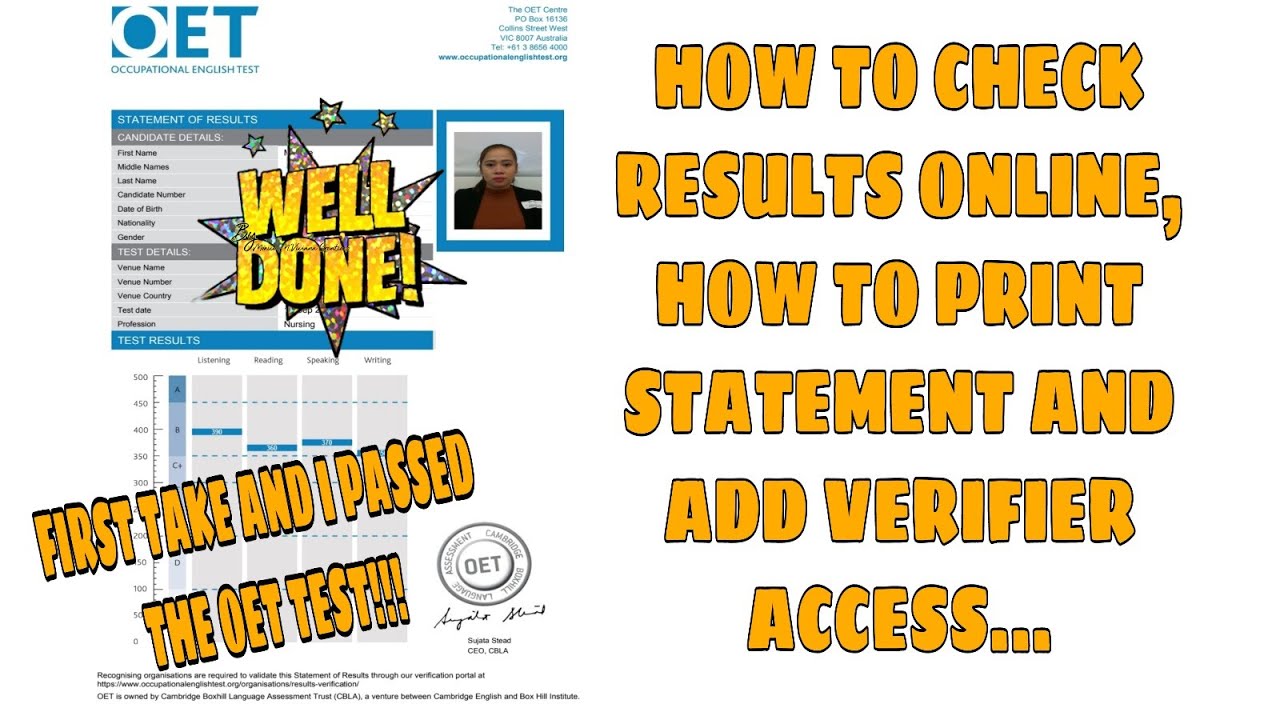 How to check your OET results, print results statement and add NMC access for verification Part 2