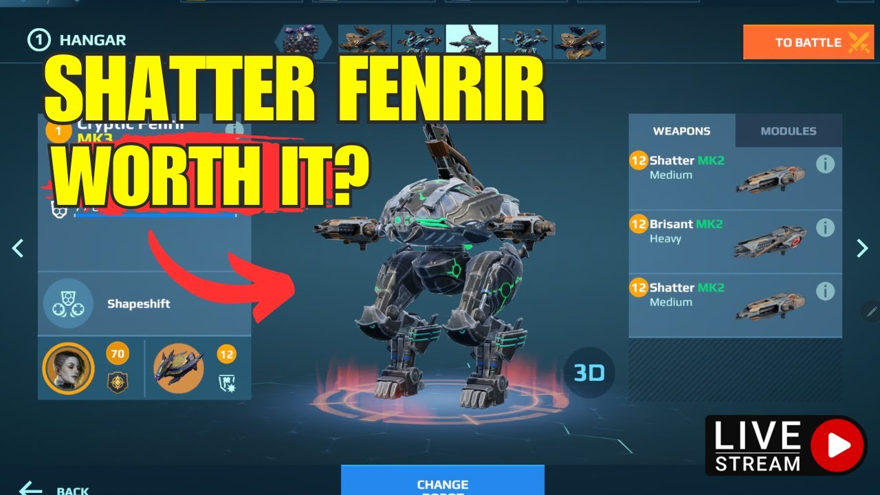 New! Shatter Cryptic Fenrir How Good? (War Robots) Justice Hunt Update 9.4 + Giveaway #WarRobots