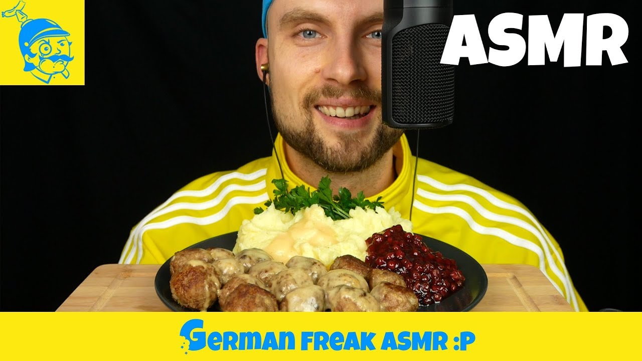 ASMR eating Swedish meatballs (Köttbullar)🇸🇪 - GFASMR