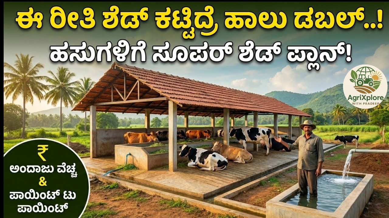 ತಪ್ಪಾಗಿ ಶೆಡ್ ಕಟ್ಟಿದ್ರೆ ನಷ್ಟ ಖಚಿತ..!🐄 ಹಸುಗಳಿಗೆ ಶೆಡ್ ಹೇಗೆ ಕಟ್ಟಬೇಕು? 50% ಲಾಭ ಹೆಚ್ಚು.! Dairy Shed Design
