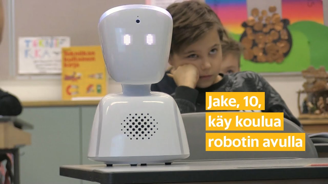 Robotti auttaa Jakea käymään koulua kotoa käsin