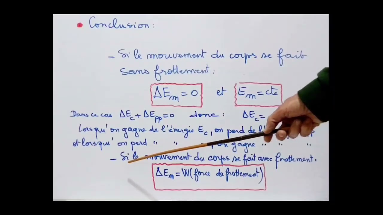 Énergie mécanique, cours ,exercices solutionnés