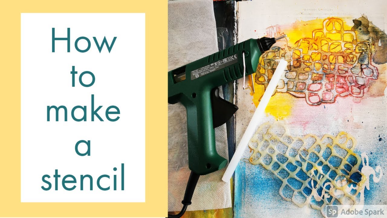 How to make Stencils with a gluegun | glue gun crafts  | stencil painting on canvas
