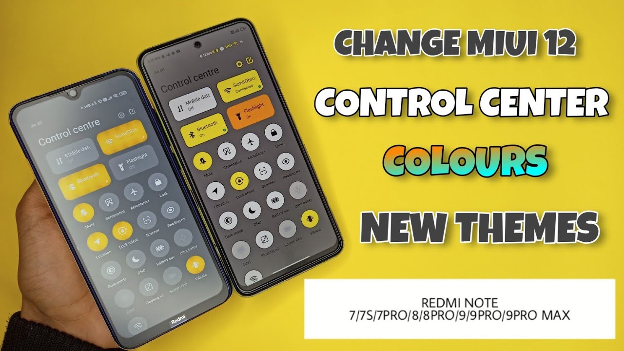 Change Your MIUI 12 Control Centre Colour Without Root | TOP Best ColourFul Theme 🔥🔥