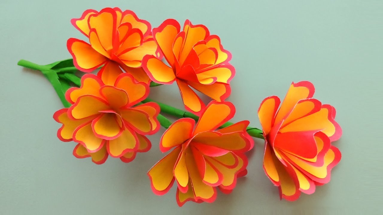 Paper Flower Making - Easy Paper Flowers Decoration Ideas - Paper Craft - DIY Home Decor