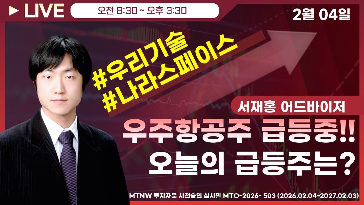 우주항공주 급등중!! 오늘의 급등주는? ▶서재홍◀ [장중공개방송]