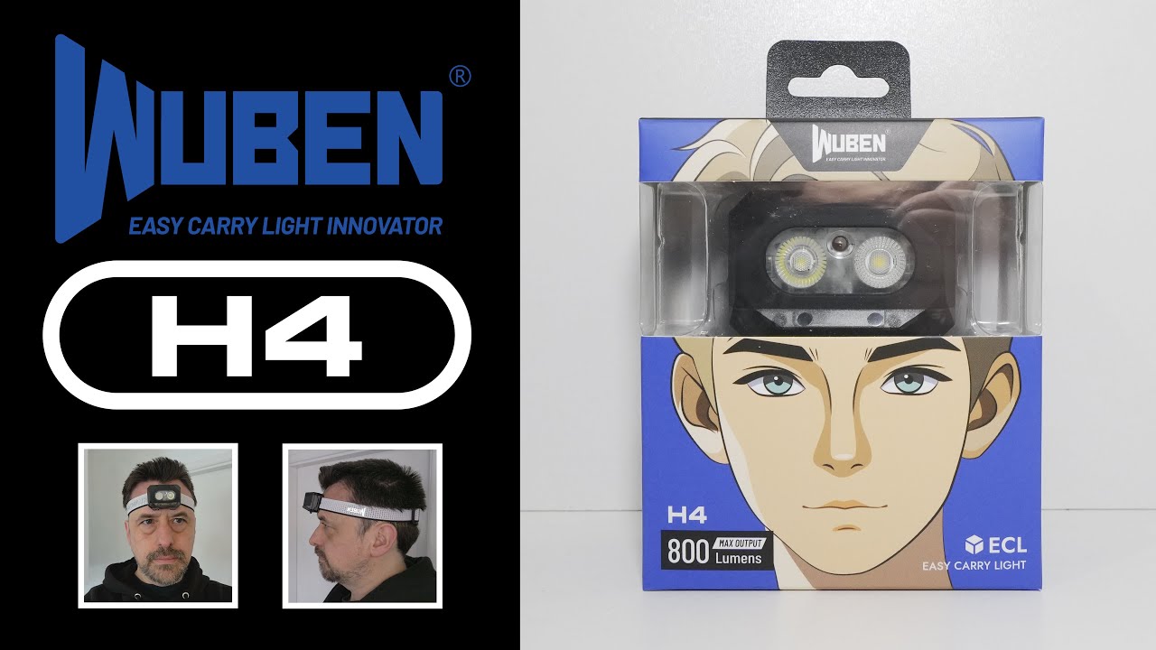WUBEN H4 Lightweight AAA battery Headlamp - Li-ion Type-C cell included