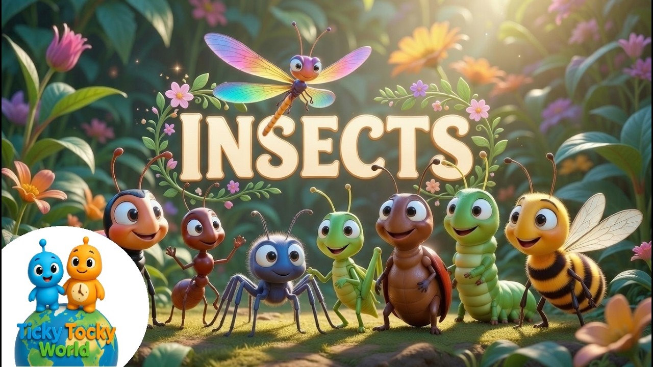 Friendly Insects for Kids 🐞 | Learn Insect Names | Educational Video for Toddlers & Preschoolers