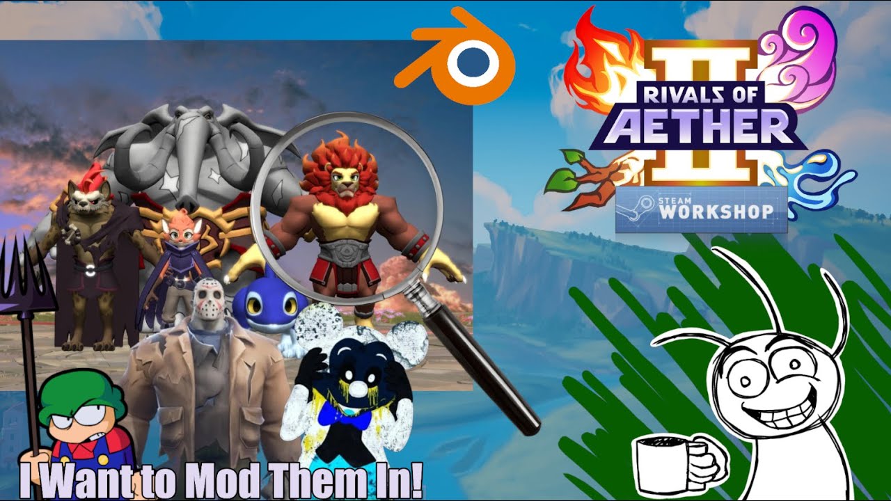Rivals of Aether 2 has Steam Workshop! Lets Learn the Artstyle! (Blender Modeling Stream)
