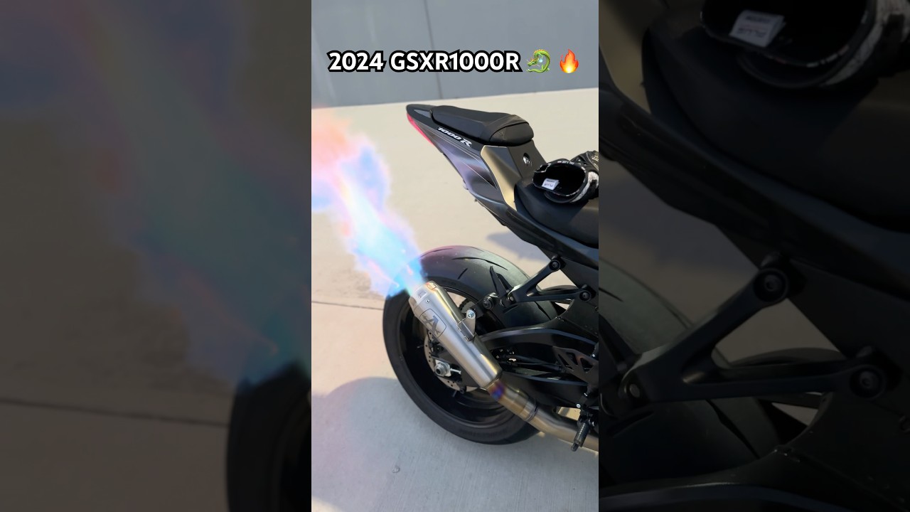 2024 GSXR 1000R has that BARK 😍🔥💥  #suzuki #gsxr1000r #gsxr1000 #flames #exhaust