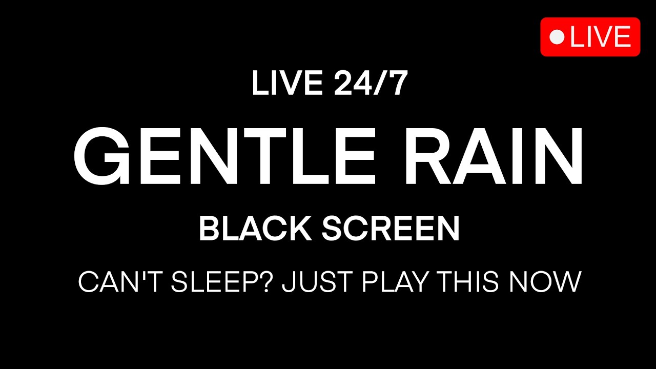 🔴 Sleep Instantly in 3 Minutes to Gentle Rain (No Thunder) | Black Screen | Deep Sleep Fast