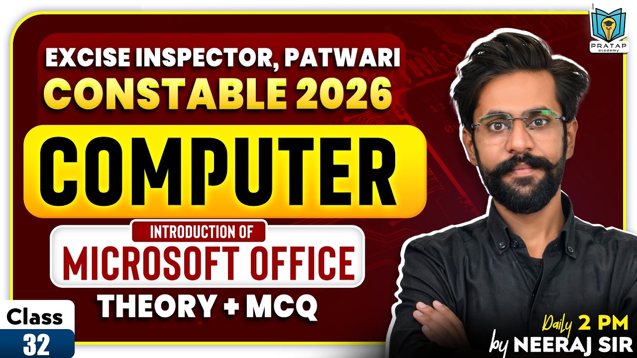 Computer Class for Excise Inspector, Punjab Police Constable 2026 | Microsoft office | By Neeraj Sir