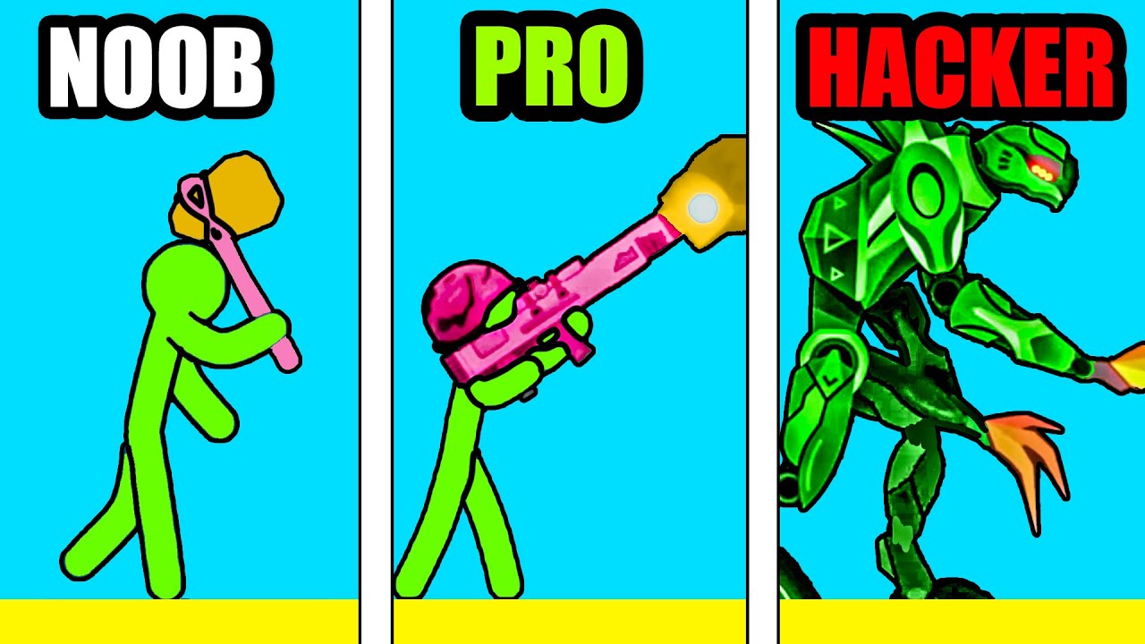 NOOB vs PRO vs HACKER en STICKMAN AGE FIGHT
