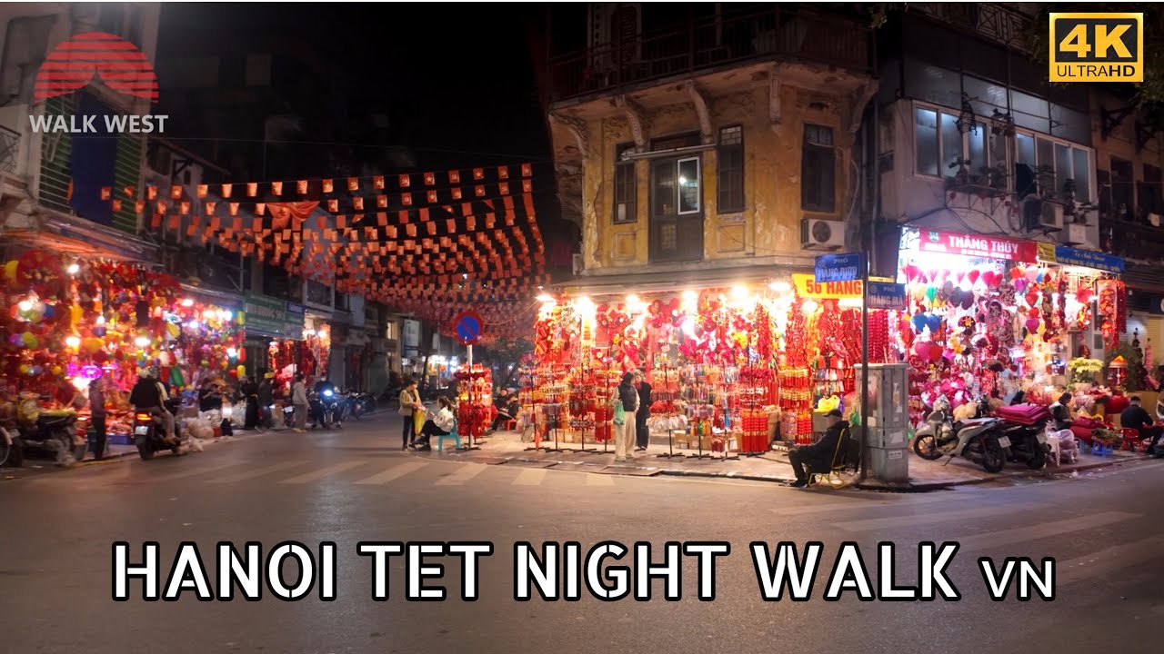 Walking Through Hanoi’s Tet Market 🎆 | Hang Ma & Dong Xuan at Night 🇻🇳