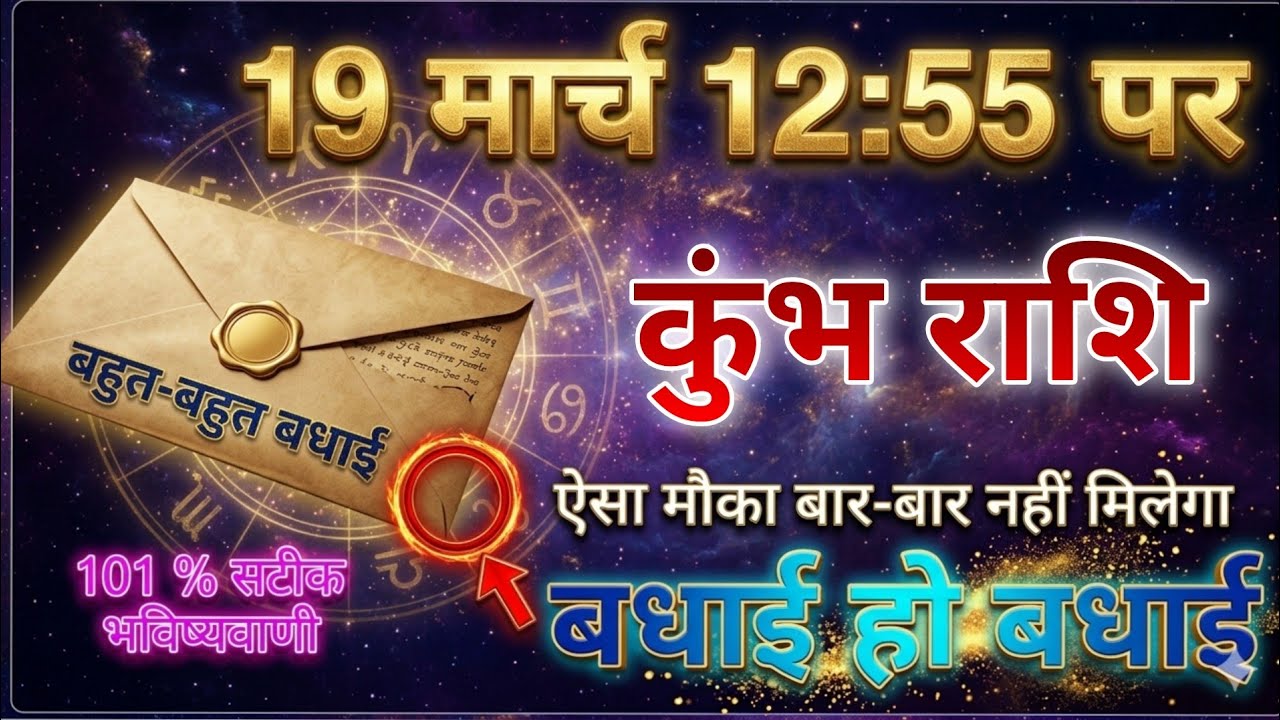 कुंभ राशि 19 मार्च 12 55 पर ऐसा मौका बार बार नहीं मिलेगा बधाई हो 131 से सटीक भविष्यवाणी