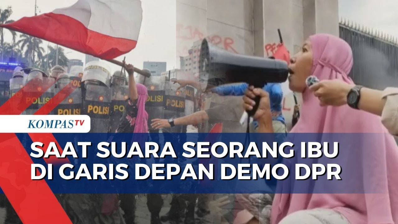 Heboh! Seorang Ibu Maju di Garis Depan Demo DPR Senayan Meski Dihujani Gas Air Mata