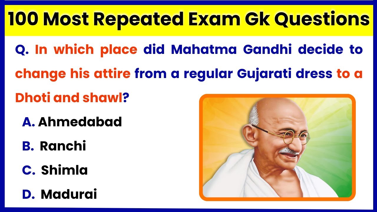 100 Most Repeated Exam GK Questions: (GDS to MTS Exam) GDS to Postman Exam: Career Post
